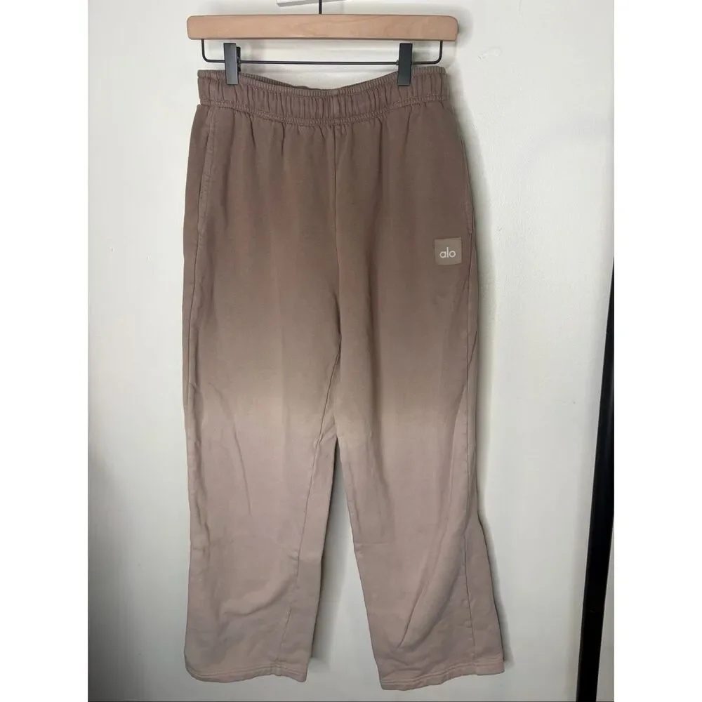 Alo Straight Leg Ombre Sweatpants | Brown in Small